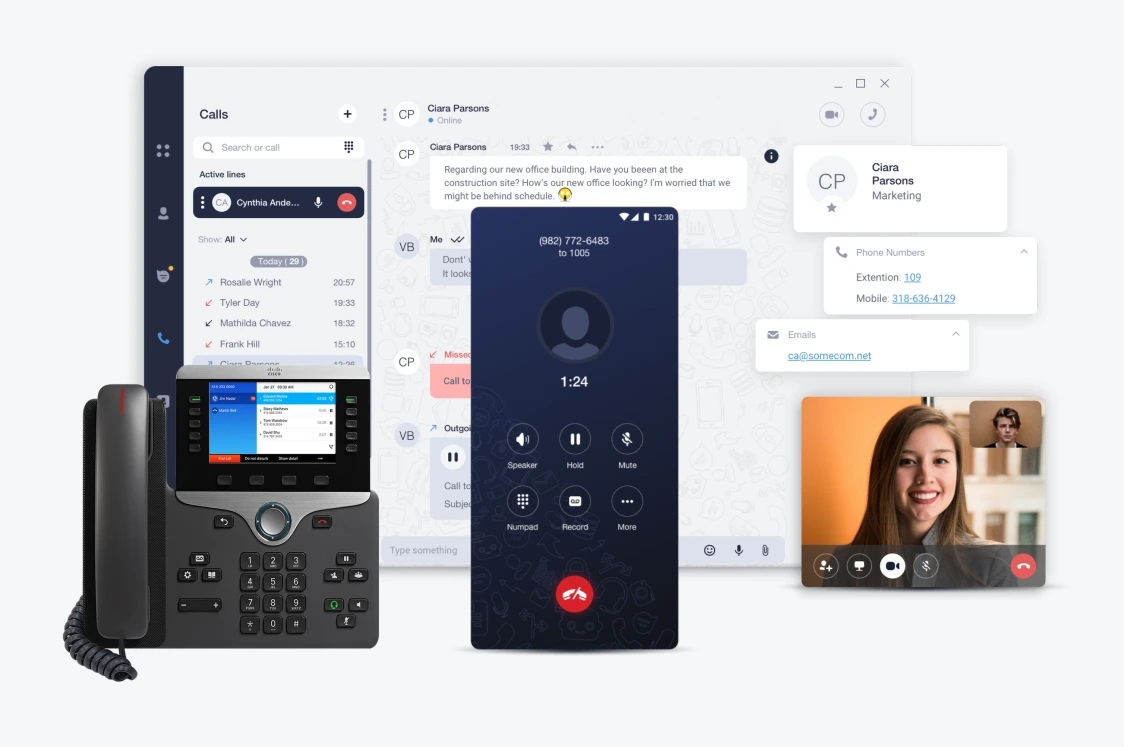 Abbax Hosted VoIP softphone interface