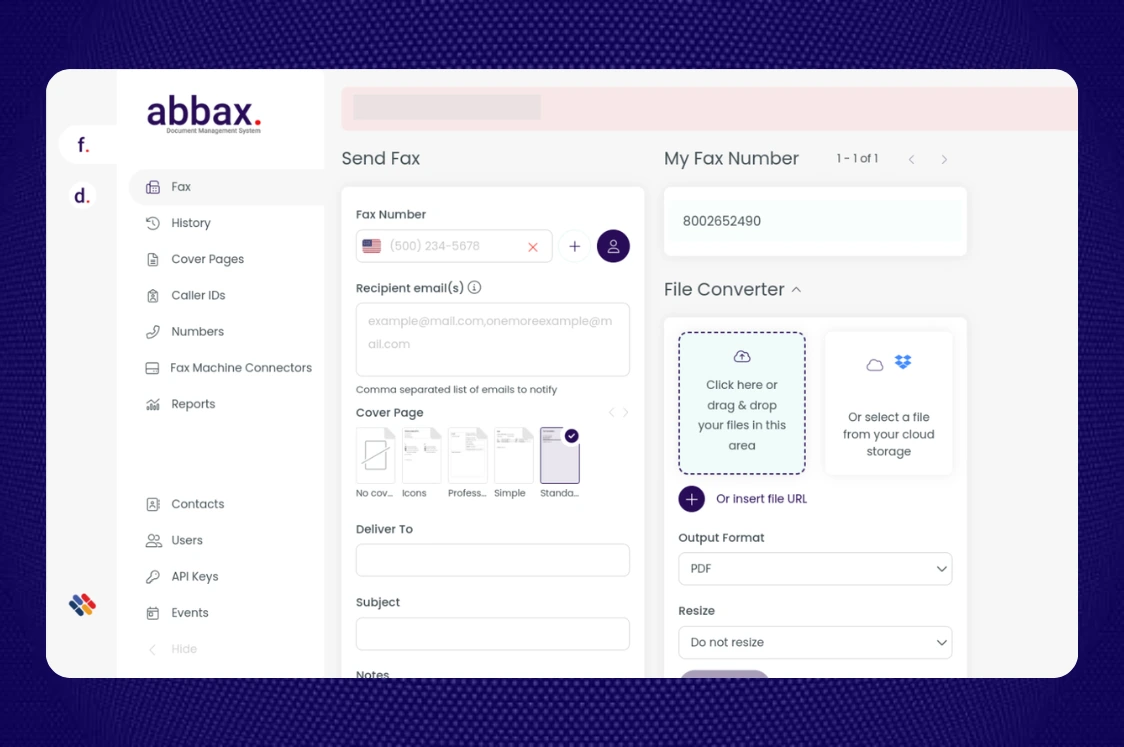 Abbax Cloud Fax HIPAA-compliant document workflow